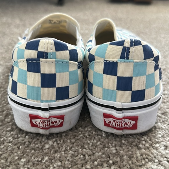 Vans Women’s Checkerboard Slip-On Shoes - Blue & White - Picture 4 of 6